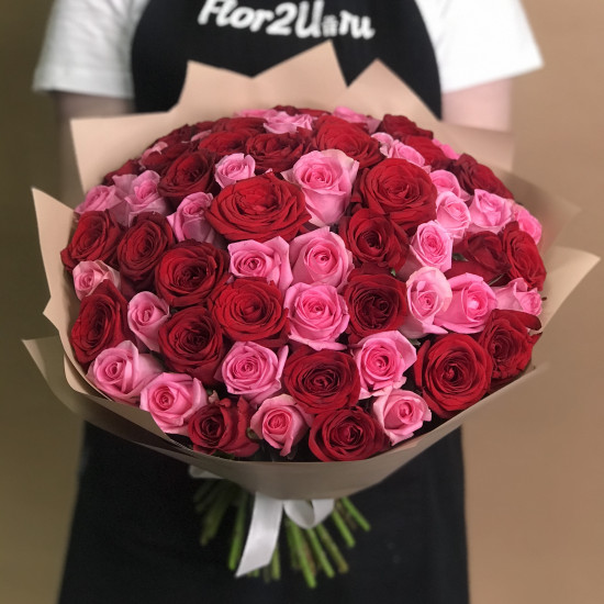 Букеты из роз Букет из 71 розы (40 см)